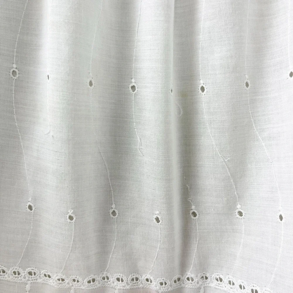 Handmade Vintage White Eyelet Apron Lace Embroidered Farmhouse Cottagecore